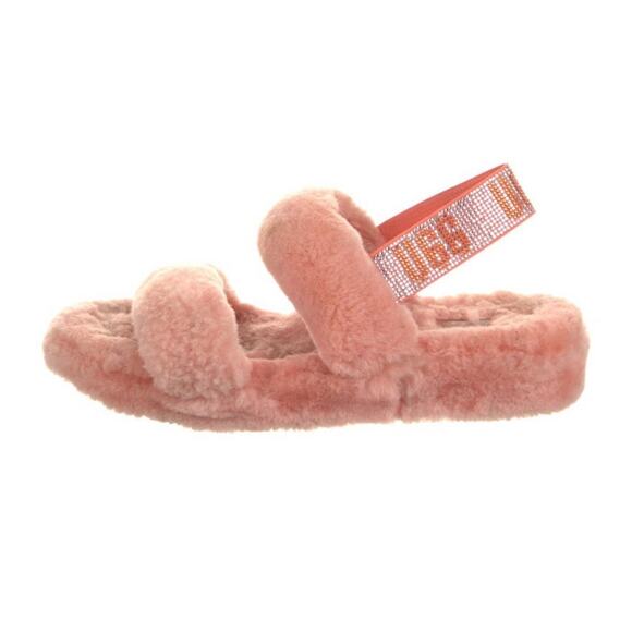 UGG Slippers Slingback Open Toe Women's Oh Yeah Bling Vibrant Coral Size 11 - Picture 4 of 5